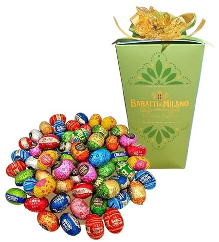Baratti e Milano Ovetti di Cioccolato Assortiti, Senza Glutine,Confezione Regalo 500g Cioccolatini per Pasqua