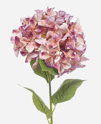 artplants.de Kunstblume Hortensie Brittany, pfirsich-lila, 90cm | Künstliche Hydrangea