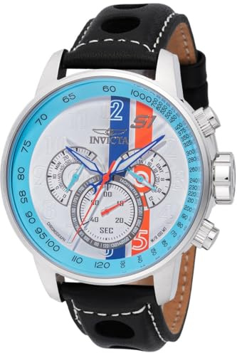 Invicta S1 Rally 48615 Herren Uhr - Wasserdicht - Analog - Quarzuhrwerk - Edelstahl mit weißen zifferblat - 48mm