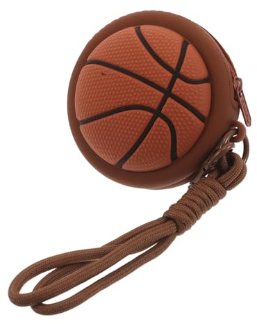Kleiner Täschchen mit Reißverschluss, Basketball Geldbörse aus Silikon | Kawaii Geldbörse, Rundes Design für Karten und Wechselgeld, Passend für Handtasche oder Rucksack