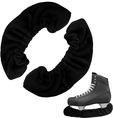 Simsky Kufenschoner für Schlittschuhe, 1 Paar Elastische Kufenstrümpfe als Schlittschuhschoner – Kufenschutz Zubehör für Eishockey & Eiskunstlauf – Passend für Damen, Herren und Kinder (Schwarz)