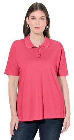 Ulla Popken - Polo da Donna Taglie Forti, Taglie Forti, con Bottoni Lunghi, Colletto Polo, Mezza Manica