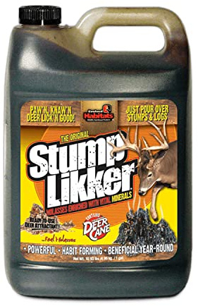 Evolved Habitats Stump Likker Molasses Enriched Liquid Deer Mineral Attractant - Powerful Ready-to-Use Habit-Forming Year-Round Beneficial Food Supplement for Deer - 1 Gallon, Brown