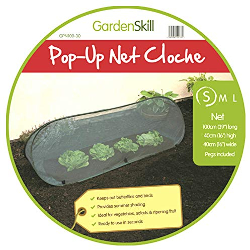 GardenSkill Pop-Up Garden Cloche Tunnel - Mini Grow House and Plant Protection Cover with Butterfly Net (1.25m x 0.5m x 0.5m high)