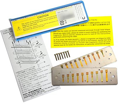 Suzuki RP-350-F Replacement Reed Plates for Promaster(MR-350)/Pipe Humming(PH-20N)/Hammond(HA-20) Harmonica, Key of F