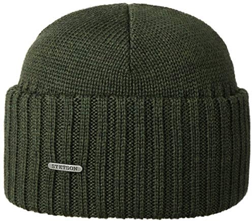 Stetson Northport Wintermütze aus Merinowolle - Mütze Made in Italy - Seemannsmütze für Damen/Herren - Wollmütze Herbst/Winter - Merinomütze Oliv One Size