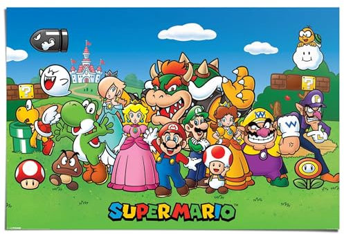 REINDERS Poster, Super Mario, Kinderzimmer, Poster, Wanddeko, Room Decor, 150 gr. glänzend Bilderdruckpapier, Mehrfarbig, 61x91,5cm