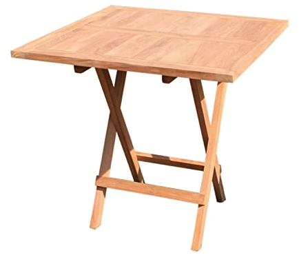 LINDER Klapptisch Gartentisch 70 x 70 cm in Premium Teak