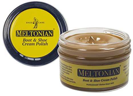 Meltonian Cream | Adobe 142 | Quality Shoe Polish for Leather and Leatherette (Synthetic) | Use on Boots, Shoes, Belts, Gloves, Purses and Accessories | Leather Conditioner | 1.7 OZ Jar