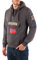 Geographical Norway GYMCLASS Men - Felpa Lunghe con Cappuccio Uomo - Incappucciati Shirt Resistenza Uomo - Grandi Maniche Caldo Pullover Uomini Casual (Grigio Scuro M)