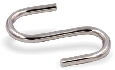 100 Stück | S-Haken Metallhalen S Förmig Ø 2mm Länge 27mm für Deckenclips für Rasterdecken/Odenwalddecken | Metall
