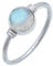 mantraroma Silber Ring Damen 925 mit Stein Regenbogen Mondstein Edelstein weiß schlicht modern