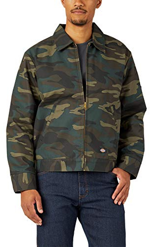 Dickies Men's Lined Eisenhower Jacket, Hunter Green Camo, XL RG
