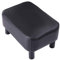 YMYNY Rechteckiger Fußhocker Sitzbank, 42 x 29 x 23 cm, Gepolsterter Hocker aus PU-Leder, mit Holzbeinen, platzsparend, stabil, wasserdicht, für Zuhause, Flur, Büro, Schwarz HD-HRF-BD210