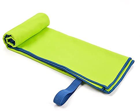 Fitness Microfaser Handtücher mit Namen Bestickt - Tasche - Strandtuch , Reisehandtuch, Sporthandtuch, Strandtuch (Grün, 50 x 90 cm)