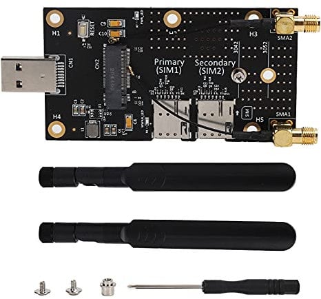 Adaptateur NGFF (M.2) vers USB 3.0 avec double fente pour carte SIM pour module 3G/4G/5G avec antenne, prend en charge les cartes M.2 Key B de type 3042/3052