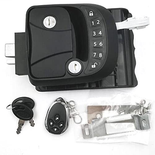 WOSTOKE Serratura della Porta del Camper Serratura dell'ingresso Senza Chiave per Camper, roulotte, roulotte, Porta remota, Telecomando da 20 m