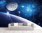 Fototapete 3D Effekt Erde Mond Universum Tapeten 3D Effekt Vliestapete Wohnzimmer Schlafzimmer Wandbilder Wanddeko