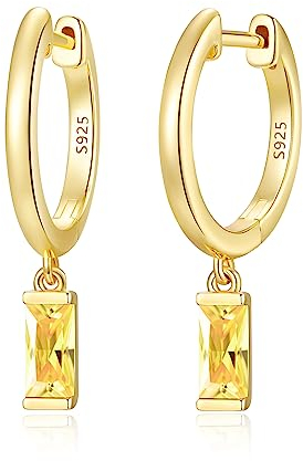 LOUISA SECRET Ohrringe Silber 925 Gold Ohrstecker für Damen Herren Mädchen, Ohrhänger mit Anhänger Zirkonia Ohrstecker Schmuck für Valentinstag muttertagGe Weihnachten burtstags Hochzeits Jubiläum