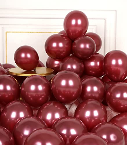 Kleine Luftballons Weinrote Dunkelrot Metallic: 50 Stück 5 Zoll Luftballon Klein Rossi Scuro Helium Ballons Burgunder Latex Ballon für Geburtstag Party Hochzeit Graduation Deko