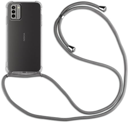 betterfon Hülle Kompatibel mit Nokia G22 | Handykette Smartphone Halskette Hülle mit Band | Handyhülle mit Kordel zum Umhängen Kompatibel für G22 | Grau