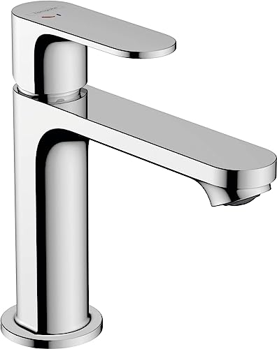 hansgrohe 72527000 Rebris S Einhebel-Waschtischmischer 110 CoolStart mit Metall Zugstangen-Ablaufgarnitur Mitigeur de lavabo à Levier Unique, Économie d'eau : 5 l/Min
