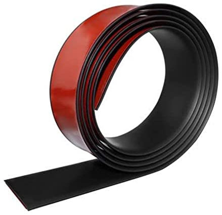 Profilo di transizione autoadesivo, in vinile, con venature del legno, 2 m x 4 cm, colore nero (4 m x 4 cm)