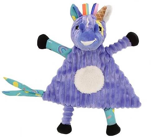 LES DÉGLINGOS - Kuscheltier Baby Kiprokos Das Zebra – superweicher Cordstoff – Geschenkidee – ab Geburt – 28 cm – Violett