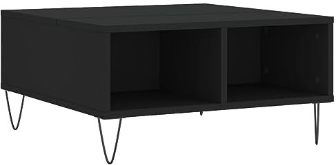 vidaXL Couchtisch, Sofatisch für Wohnzimmer, Wohnzimmertisch mit viel Stauraum, Beistelltisch Kaffeetisch Wohnzimmermöbel, Schwarz Holzwerkstoff