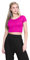 janisramone® Women's Plain Stretchy Vest Tee Mini Crop Top - Chic Cap Sleeve, Y2k Top Summer Style, Ideal Crop Tops for Women for Casual and Gym Wear Neon Pink