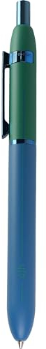 Otto Hutt Design 03 Kugelschreiber Blau-Grün, mit Schaft matt aus Messing, Beschlagteile blau anodisiert, 001-11677
