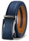 KEMISANT Gürtel Herren, Ledergürtel Ratsche Automatikschließe für Herren Business Anzug, 35mm Breit Gürtel,Größe Angepasst(Blau,120cm/34-40 taille verstellbar)