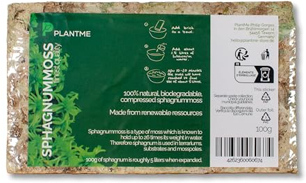 PlantMe Sphagnum Moos für Zimmerpflanzen und Rankstäbe, ergibt 5L (100, Gramm)