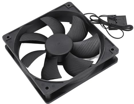 Jectse Computer PC Case Fan, 50000 Hours Lifespan 3000RPM Case Cooler Fan 120x120x25mm Dual Ball Bearing Easy Installation for CPU Chassis