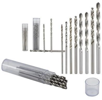 BUUV Juego de Puntas de Taladro en Espiral HSS, 10 Uds., 0,3-4,0mm, for Herramienta rotativa Dremel, Mango Recto, Mini Juego de Brocas, Herramientas de Mano(Size:10pcs 1.0mm)