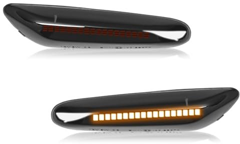 Wonvify 2PCS Clignotant à LED Lignotants Latéraux Dynamiques - Ambre Compatibile 1/3/5 Series E82 E83 E84 E88 E46 E46 E90 E91 E92 E93 E60 E61 Luxe/Berline/Sport/Cabriolet/Wagon