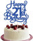 1 Pack Happy 21st Birthday Cake Topper - Blue Glitter '21 & Fabulous' - Cheers to 21 Years Old Cake Pick for Celebrating Anniversary Party Decorations Supplies