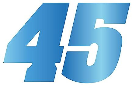 Autoaufkleber 15 * 9,5 cm Motorrad Aufkleber Nummer 45 Reflektierende Auto Aufkleber Moto Auto Vinyl Aufkleber Styling PVC Aufkleber(Chrome Blue)