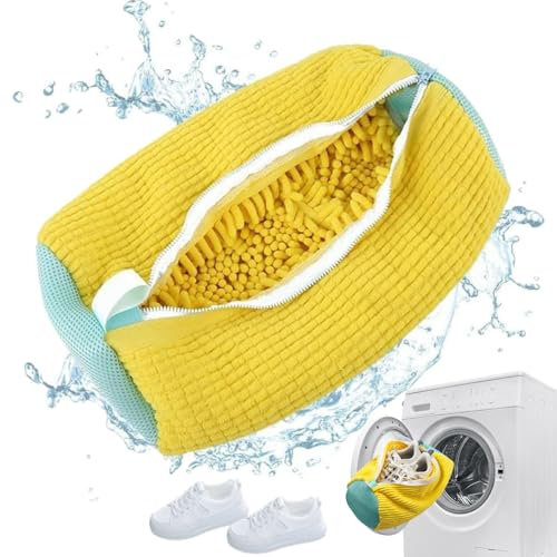 Sac de lavage pour chaussures baskets,Sac à chaussures pour machine à laver, protection pour chaussures et vêtements, Fermeture éclair, kit de nettoyage parfait pour baskets pour Tous Types Chaussures