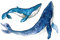 BESTonZON 2 Sätze Wandtattoo Meerestiere Wandsticker Kinderzimmer Wohnzimmer Deko Blau Langlebig Selbstklebend Kreative Muster
