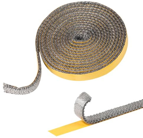 MIGUBIGU 1 Pieza Juntas para Chimeneas 3 mm x 15 mm x 2.5 m, Junta Refractaria Chimenea, Junta Puerta Chimenea de Leña para Estufa de Leña, Tubo de Humo, Autoadhesivo, Resistente al Calor