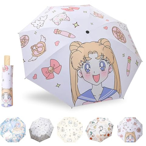 MPXEAVG Umbrella, Regenschirm, Taschenschirme, Mini-Taschenschirm, Regenschirm Taschenschirm, Sonnenschutz, für Damen und Herren(Schönes Mädchen)