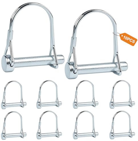 MIGUBIGU 10 Pezzi Perni di Bloccaggio in Acciaio al Carbonio 8 x 45 mm, Perno di Bloccaggio, Perno di Sicurezza, Coppiglie a Scatto per Rimorchi, Autocarri, Trattori, Tosaerba, Farm Trailers