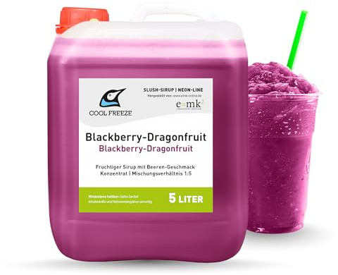 Slush-Sirup Eis Blackberry-Dragonfruit (Brombeere-Drachenfrucht) | Konzentrat 5 L 1:5 | Glycerin Frei | für Ninja Slushy Maschine | Premium-Qualität direkt vom Hersteller