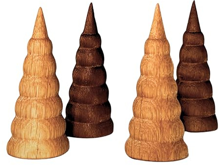 KamoHome Handgefertigte Weihnachtsbäume aus Holz | Winterdekoration | Eiche + amerikanischer Walnuss | Einzigartiges skandinavisches Dekor (amerikanische Walnuss, Variante 2)