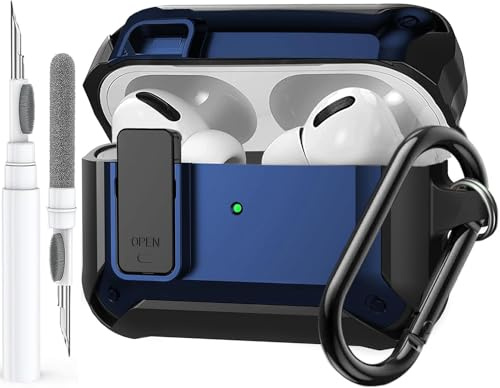 OTOPO for Airpods Pro 3 Case with Lock Clip, Rugged Apple Airpods Pro 3rd Generation Cover 2025 Men Women, Armor Shockproof iPod Pro3 Gen Protective Hard Shell with Cleaner Kit, Blue