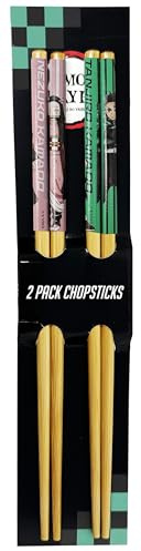 Surreal Entertainment Demon Slayer Chopsticks Set of 2 - Tanjiro and Nezuko Demon Slayer Merch - Includes 2 Sets of Anime Chopsticks