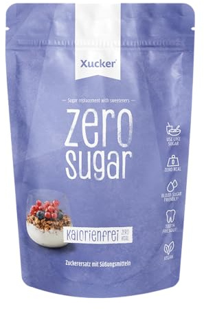 Xucker Zero Sugar Erythrit Nachfüllpack, kalorienfrei, 1:1 wie Zucker, zum Backen & Süßen, 750g