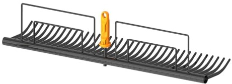 Fiskars OneClick Rasenrechen | Müheloses Wechseln mit nur einem Klick, Kohlenstoffstahl, Schwarz/Orange, 1080680
