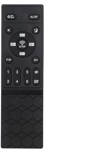 Remote Control for Ceiling Fan with Inverter Controller, Stepless Dimming, 6-Speed Adjustment, 2-Hour Sleep Timer, Fits 20-40W Systems, 100-265V, White/Black(A)
